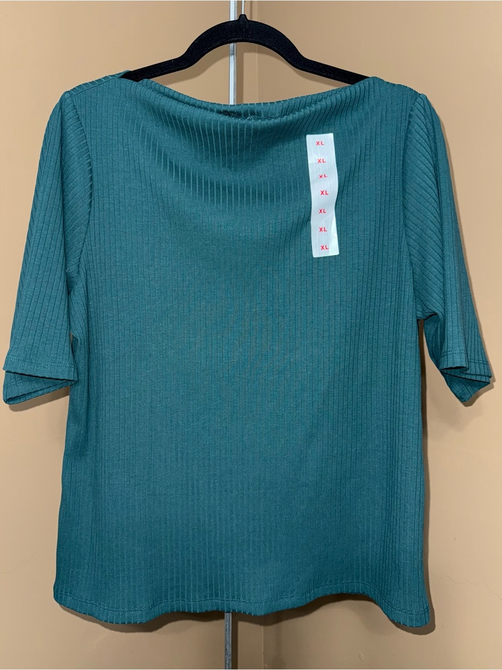 NWT OLD NAVY Ribbed Teal Women’s Short Sleeve Top. Size XL.